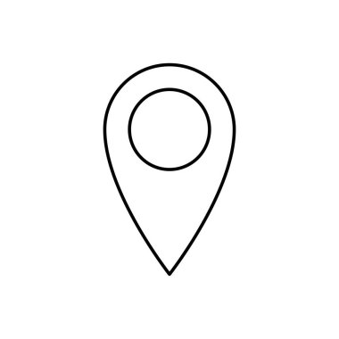 Konum sembolü. GPS konum sembolü. Düz tasarım biçimi.