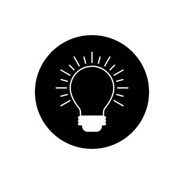 Fikir Vektörü Simgesi. ampul simgesi düz tasarım vektör çizimi