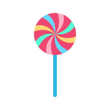 Lolipop şeker ikonu. Tatlı şeker tasarımı. Vektör İllüstrasyonu.