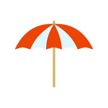 Beyaz arkaplanda şemsiye vektör illüstrasyonu.