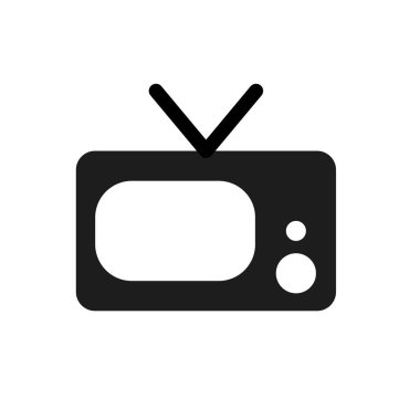 Televizyon. Basit vektör simgesi. Vektör illüstrasyonu.