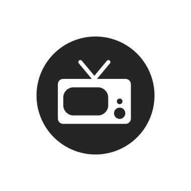 Televizyon. Basit vektör simgesi. Vektör illüstrasyonu.