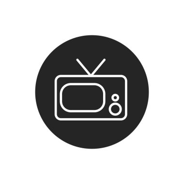 Televizyon. Basit vektör simgesi. Vektör illüstrasyonu.