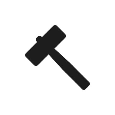 Çekiç simgesi, logo. Vektör İllüstrasyonu.