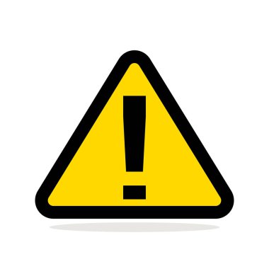 Uyarı simgesi, ünlem işaretli üçgen şekli. Vektör İllüstrasyonu.