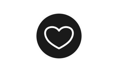 Grafik Tasarım Projeleri için Kalp Simgesi. Vektör İllüstrasyonu.