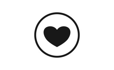 Grafik Tasarım Projeleri için Kalp Simgesi. Vektör İllüstrasyonu.