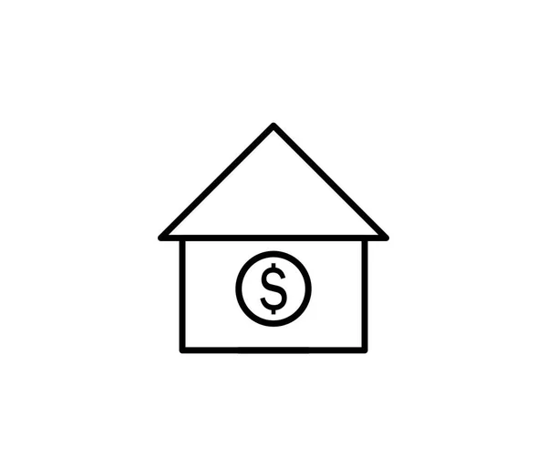 Будинок Векторним Значком Долара Символ Ілюстрація Логотипу — стоковий вектор