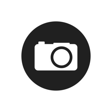 Fotoğraf makinesi simgesi. Fotoğraf tabelası. Vektör İllüstrasyonu. 