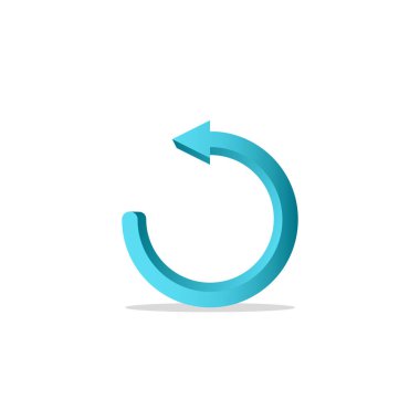 Ok, sol, yön bulma, daire simgesi. Vektör İllüstrasyonu.