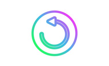 Ok, sol, yön bulma, daire simgesi. Vektör İllüstrasyonu.