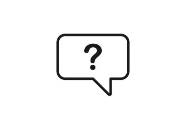 Soru işareti konuşma balonu. Vektör illüstrasyonu.