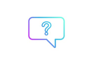 Soru işareti konuşma balonu. Vektör illüstrasyonu.