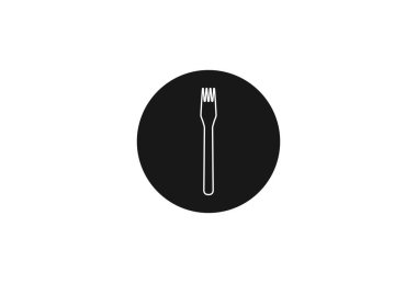 Çatal yemek ikonu. Vektör illüstrasyonu.