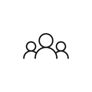 Bir grup insan ve basit modern kullanıcı simgesi. Grafik tasarımı, Web, UI, uygulama için vektör illüstrasyonu.