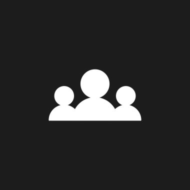 Bir grup insan ve basit modern kullanıcı simgesi. Grafik tasarımı, Web, UI, uygulama için vektör illüstrasyonu.