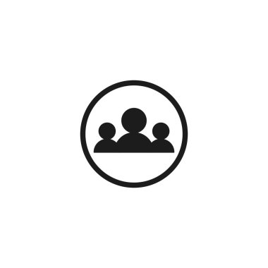 Bir grup insan ve basit modern kullanıcı simgesi. Grafik tasarımı, Web, UI, uygulama için vektör illüstrasyonu.