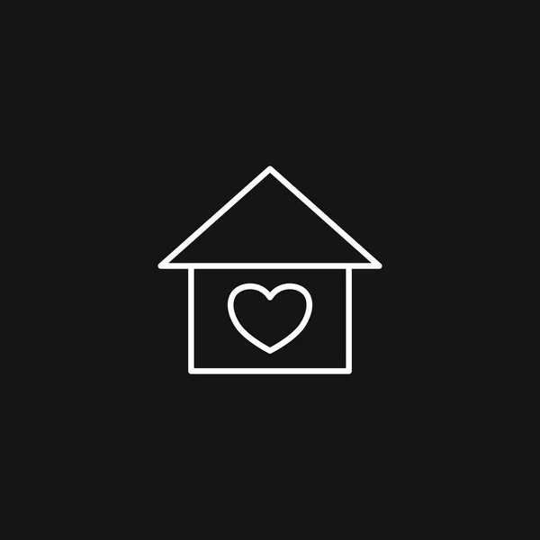 有心脏图标的房子 平面设计的矢量插图 Web App — 图库矢量图片