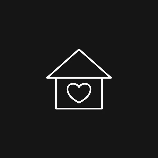 Casa Con Icono Del Corazón Ilustración Vectorial Para Diseño Gráfico — Archivo Imágenes Vectoriales