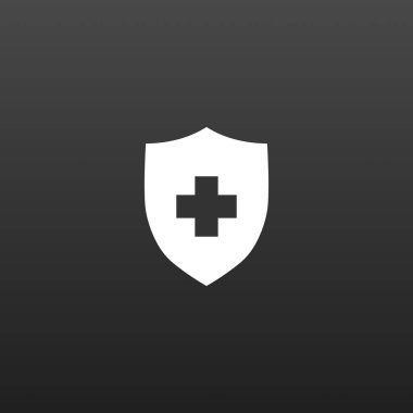 Tıbbi Kalkan simgesi. Grafik tasarımı, Web, UI, uygulama için vektör illüstrasyonu.