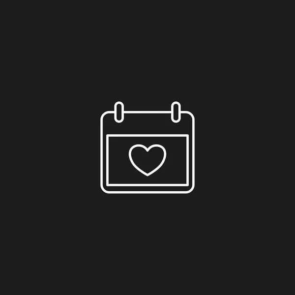 Calendario Con Icono Corazón Ilustración Vectorial Para Diseño Gráfico Web — Vector de stock