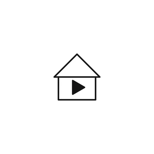 House Media Play Button Vector Illustratie Voor Grafisch Ontwerp Web — Stockvector