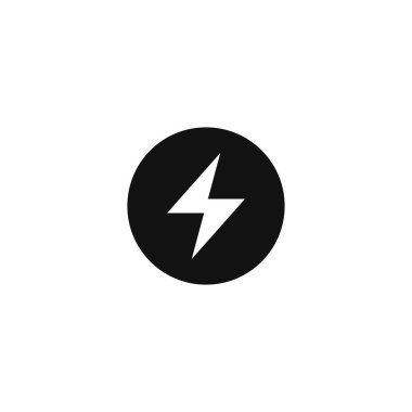 Şimşek, elektrik güç vektör tasarım elementi. Mobil konsept ve web tasarımı için Vektör İllüstrasyonu.