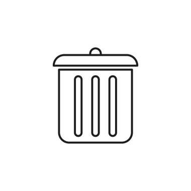 Çöp Kutusu Simgesi. Grafik tasarımı, Web, UI, uygulama için vektör illüstrasyonu.
