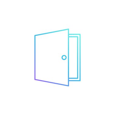 Kapı simgesi. Grafik tasarımı, Web, UI için vektör illüstrasyonu, 