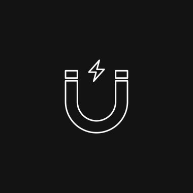 Mıknatıs simgesi. Grafik tasarımı, Web, UI, uygulama için vektör illüstrasyonu.