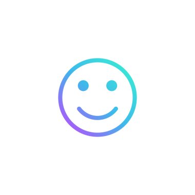 Gülümseyen Vektör Şablonu. Grafik tasarımı, Web, UI, uygulama için vektör illüstrasyonu.