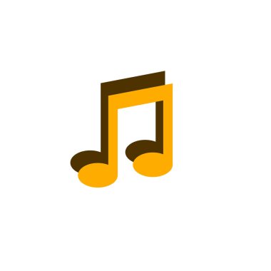 Müzik, melodi, not simgesi. Grafik tasarımı, Web, UI, uygulama için vektör illüstrasyonu