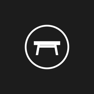 Masa simgesi. Grafik tasarımı, Web, UI, uygulama için vektör illüstrasyonu.