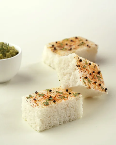 Gujarati Khaman Dhokla — Stockfoto