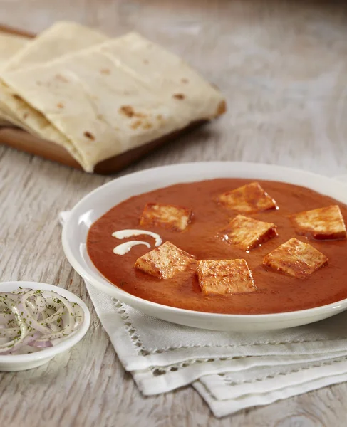 Paneer Makhani curry z rumali roti — Zdjęcie stockowe