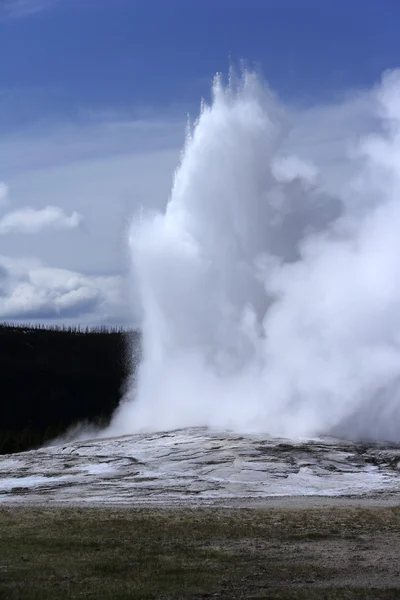 Varm vatten skytte från geyser — Stockfoto