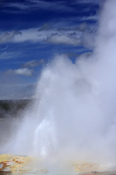Eruption of geyser at Yellowstone — Stock Photo, Image