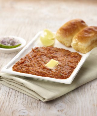 Pau Bhaji Hint baharatlı fast food