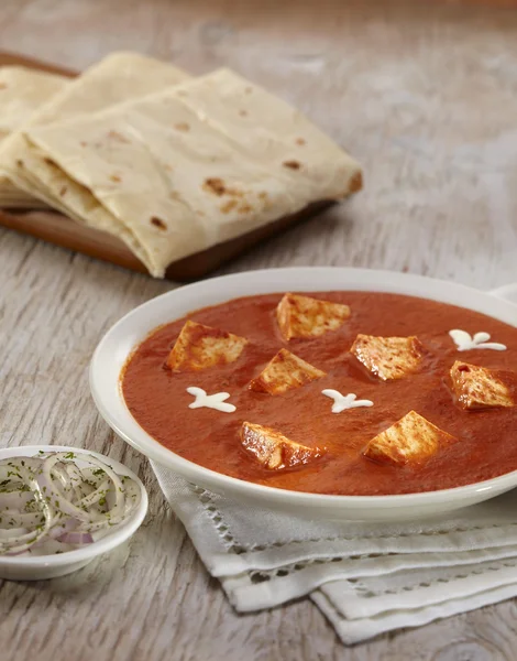 Curry Paneer Makhani com rumali roti — Fotografia de Stock