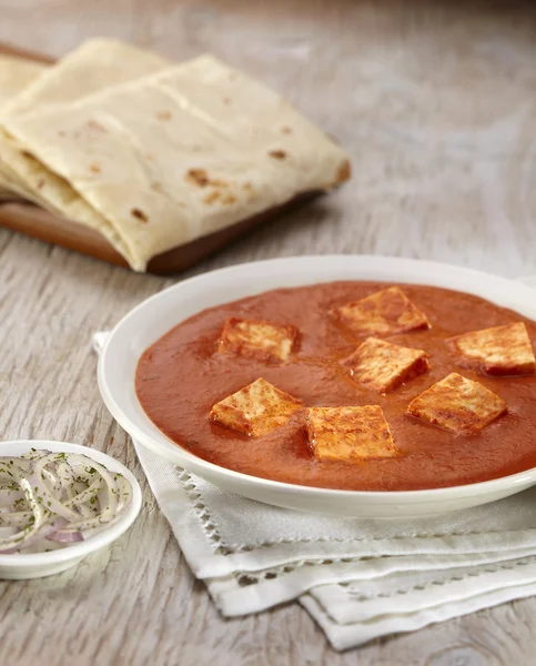 Curry Paneer Makhani com rumali roti — Fotografia de Stock