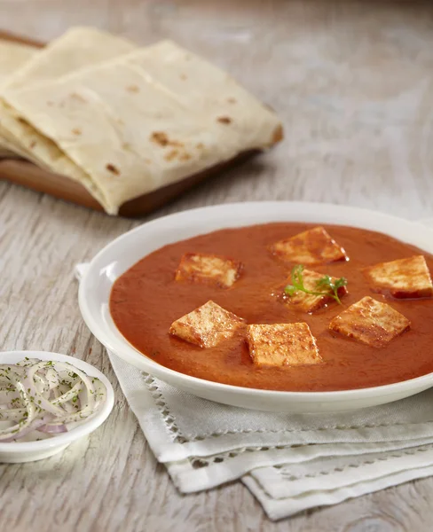 Paneer Makhani curry with rumali roti — Stock Photo, Image