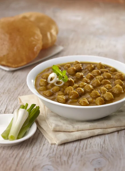 Chana Masala with Puri — Stock Photo, Image