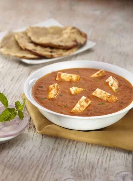 Paneer Tikka Masala al curry con roti — Foto Stock