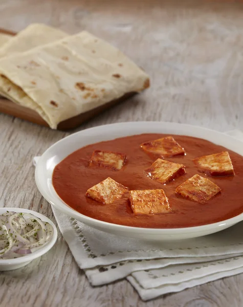 Paneer Makhani curry avec rumali roti — Photo