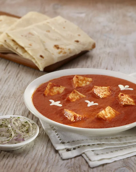 Paneer Makhani curry med rumali roti — Stockfoto