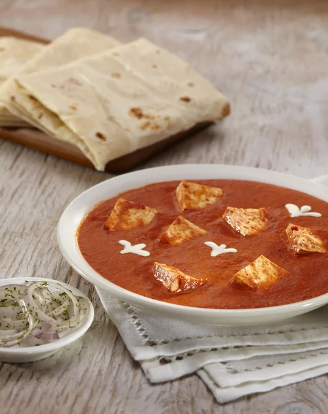 Paneer Makhani curry with rumali roti — Stock Photo, Image