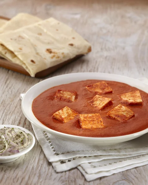 Paneer makhani curry mit rumali roti — Stockfoto