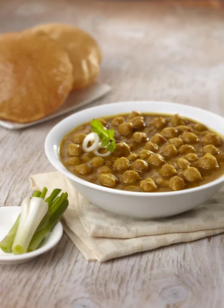 Chana Masala with Puri — Stock Photo, Image