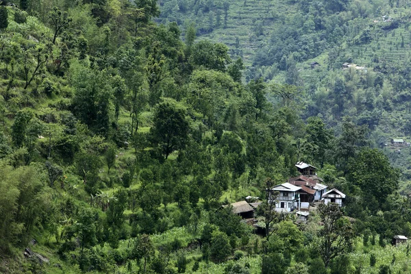 Buddhist monastery in Himalaya mountains — стокове фото