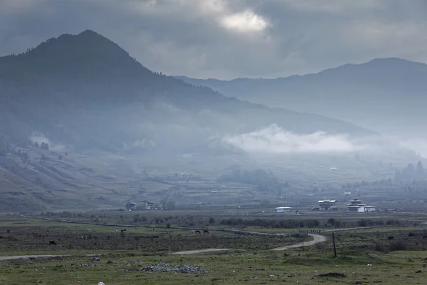 Una vista de PHOBJIKHA VALLEY, BHUTAN, Circa Mayo 2015 —  Fotos de Stock